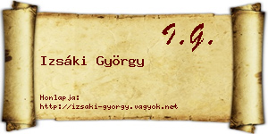 Izsáki György névjegykártya