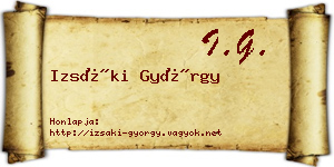 Izsáki György névjegykártya